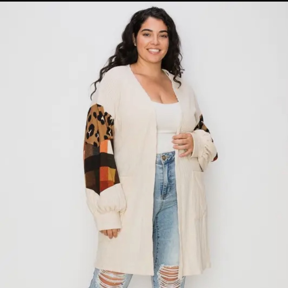 Ribbed open front cardigan with pockets - Picture 7 of 15